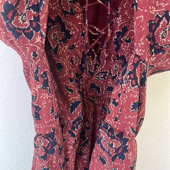 Madewell assam silk floral lace up dress size M - Picture 8 of 11